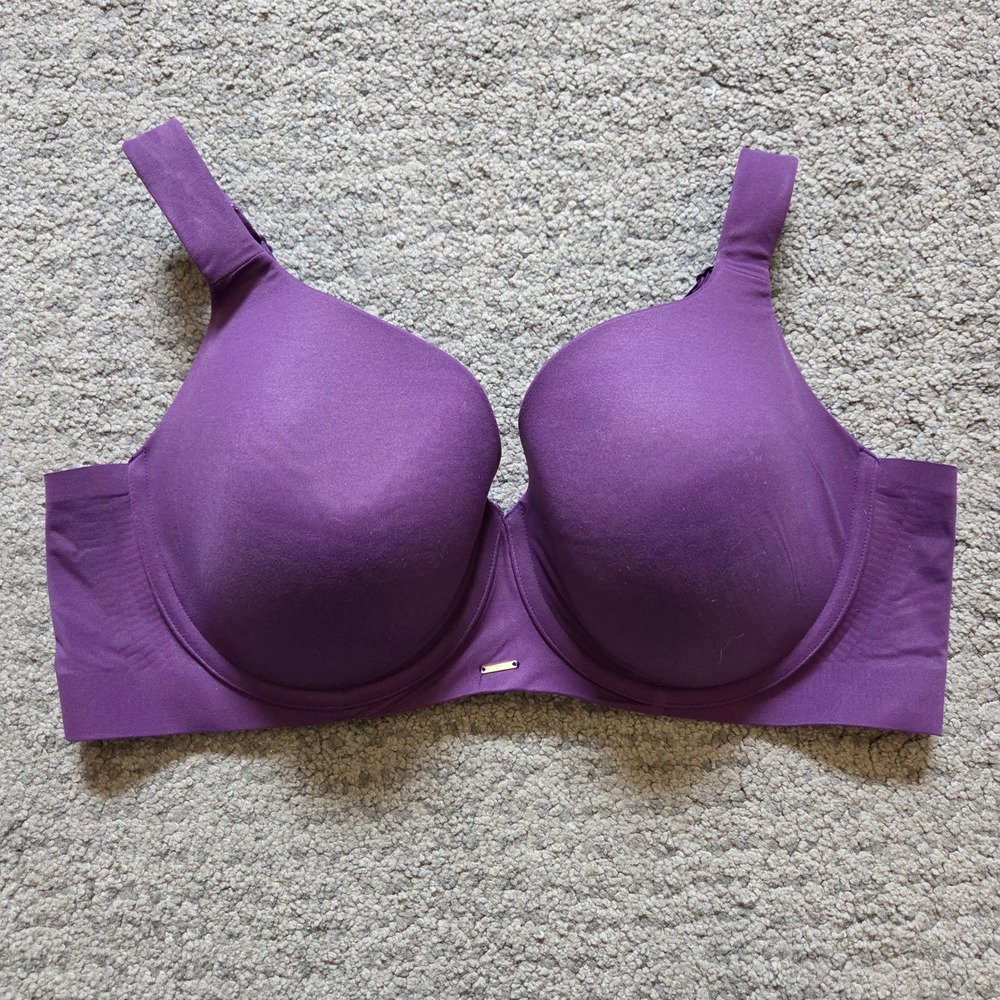 Lane Bryant Cacique Balconette Purple Bra 42DDD Full Coverage Underwire Lined